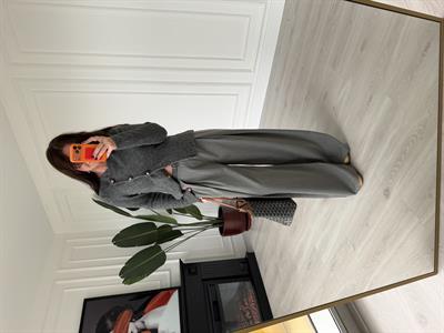 Kemerli Gri  Palazzo Pantalon