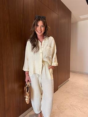 Müslin , Simli , Gömlek & Pantolon Takım