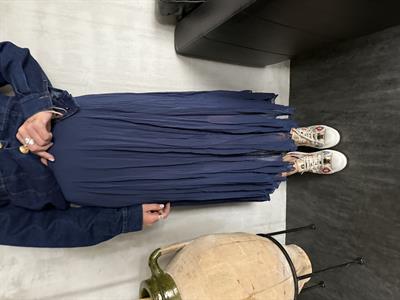 Buruşuk Model , İçi Astarlı , Lacivert Midi Etek