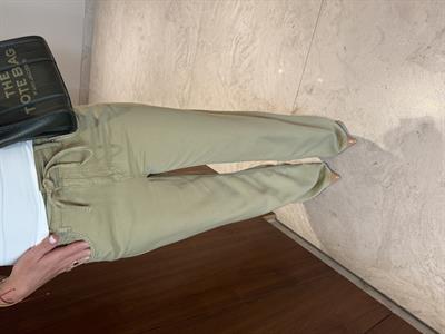 Arkası Lastikli , Kuşaklı , Premium , Haki , Tencel Gabardin Palazzo