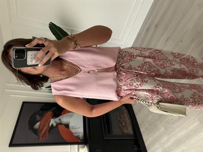 Tencel Keten Pembe Bluz