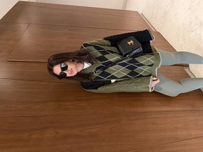 Orijinal Marka , Siyah & Haki , Baklava Desenli Triko