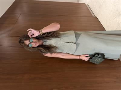 Nil Yeşili , Yelek & Etek , Pamuk Keten Takım