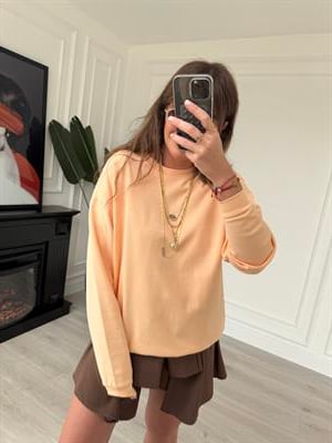 Kayısı Renk , Basic Sweatshirt