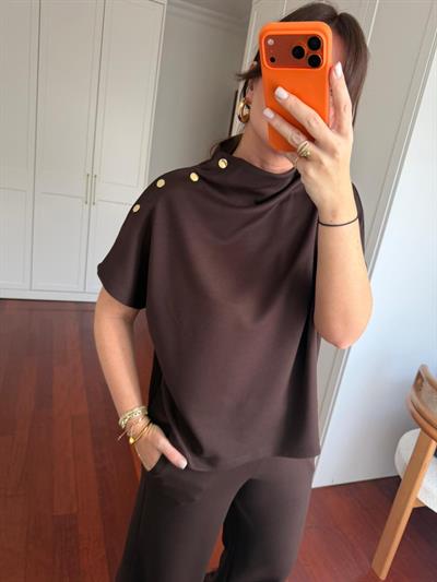 Orijinal Marka , Omzu Gold Detaylı , Acı Kahve , Tok Modal Takım