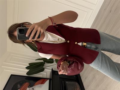 Orijinal Model , Gold Düğmeli , Çelik Örme , Bordo Yelek