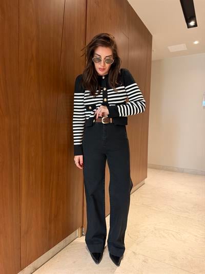 Süet Kemerli , Likralı Koyu Antrasit Jean