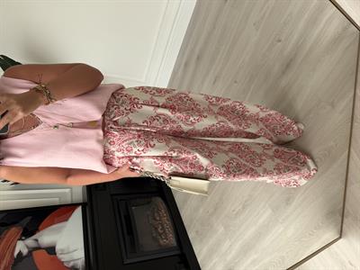 Pembe Desenli Tiril Palazzo Pantolon