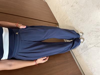 Arka Beli Komple Lastikli, Orijinal Marka Lacivert Tok Tencel Palazzo