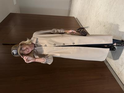 İçi Ekose Astarlı , Camel , Premium Trençkot