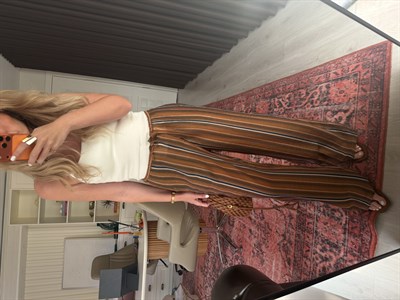 Premium, Renkli Çizgili Taba Tiril Pantalon