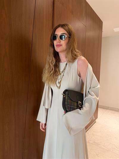 Elbise & Ceket , Bej Tencel Takım