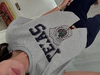 Önden Gizli Fermuarlı , Kısa Kol , Yazılı Sweat