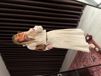 Orijinal Model , Teknik Kumaş , Önden Fermuarlı , Bej Etek & Ceket Takım