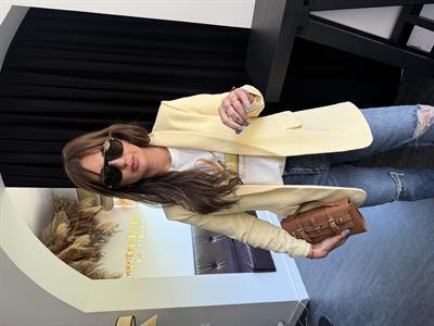 Orijinal Model , Kolu Büzgülü , Likralı , Sarı Blazer Ceket