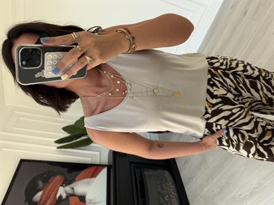 Bej , Modal , Askılı Bluz