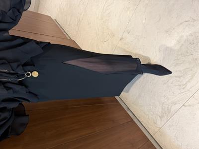 Şifon Yırtmaçlı , Siyah , Krep Kumaş Etek