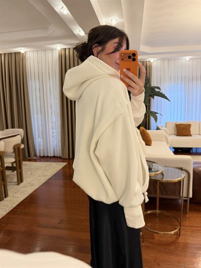 Premium Seri Mickey Logolu Beyaz Sweatshirt