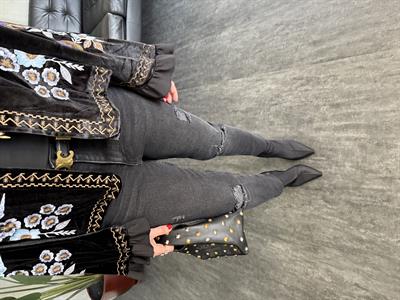 Komple Likralı , Yırtık , Füme Jean