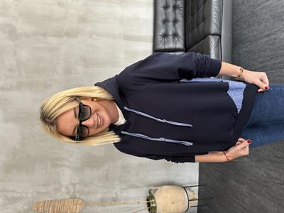 Orijinal Model , Lacivert Poplin Detaylı , Kapişonlu Sweat