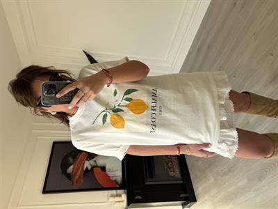 Limon Desenli , Beyaz T-shirt