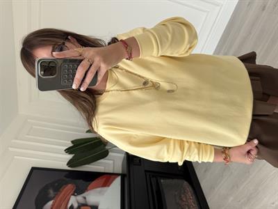 Sarı Renk , Basic Sweatshirt