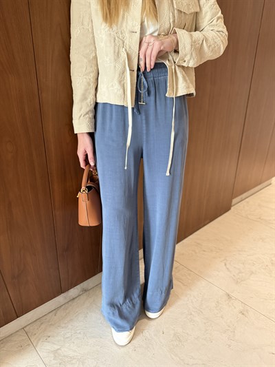 %100 Tencel , Mavi Palazzo Pantolon 