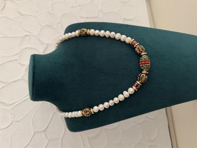 Renkli, Gold Taş Detaylı, İnci kolye