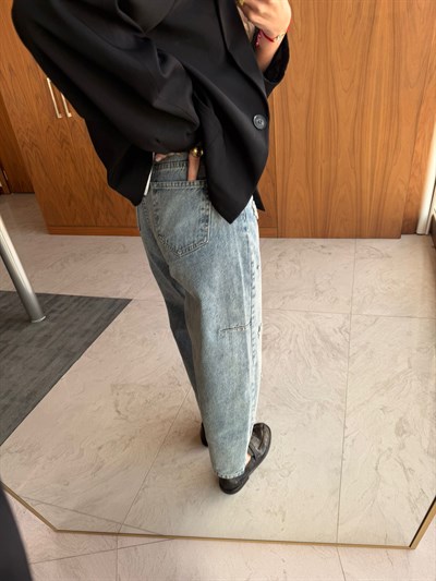 Çiçek Taş İşlemeli , Mom Jean Pantolon