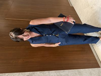 Lacivert , Yakalı , Yelek & Pantolon , Premium Keten Takım