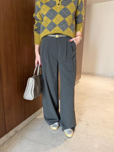 Yumuşacık Dokulu , Gri Palazzo Pantolon