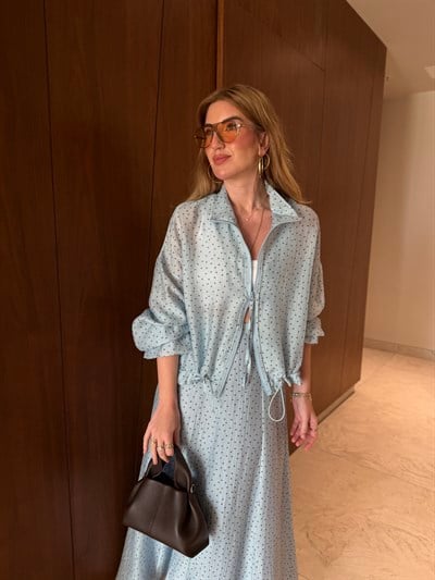 Kolları & Beli Lastikli , Bebe Mavisi , Premium Puantiyeli Takım