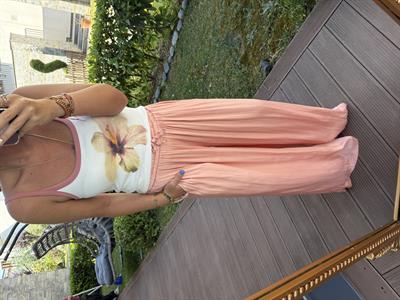 Beli Lastikli , Somon Rengi , Saten Pantolon