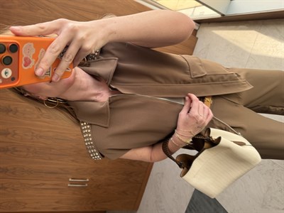 Metal Apoletli , Kahverengi , Yelek Takım