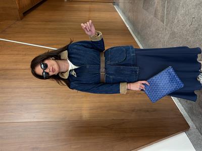 Kadife Yaka , İçi Ekose Astarlı , Kemerli , Premium Jean Ceket