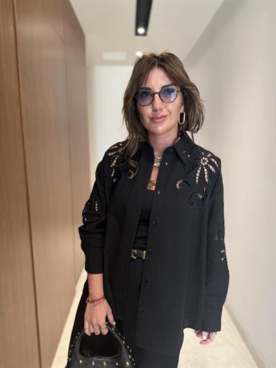 Fisto Detaylı %100 Cotton Siyah Premium Takım