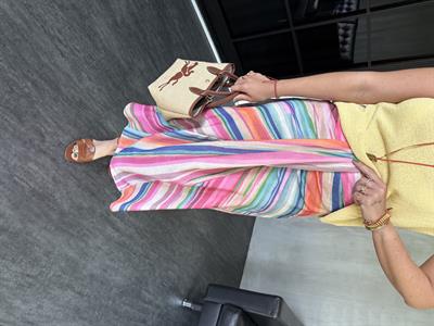 Renkli , Geçiş Desenli , Keten Etek