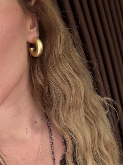 İtalyan Mat Gold Küpe