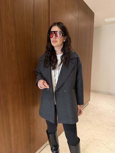 Siyah & Antrasit , Balık Sırtı Kaban