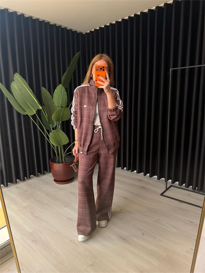 Orijinal Model Premium Kahve Ekoseli Takım