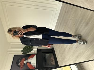 Marka Logolu Lacivert Toparlayıcı Tayt