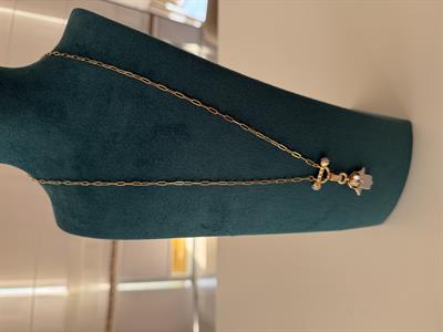 Full Zirkon Taşlı , 14k Fatima Kolye