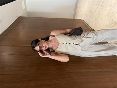 Acı Kahve Askılı , Bej Yelek