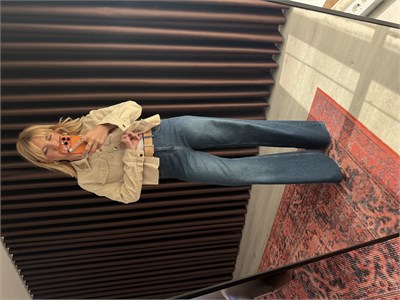 Süet Kemerli , Likralı Blue Jean