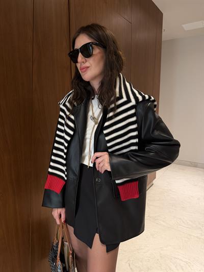 Premium Kalite , Siyah Deri Ceket