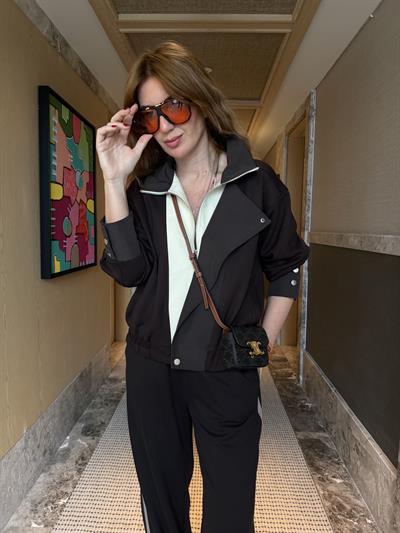 Orijinal Model , Bej Trenç Detaylı , Acıkahve Takım