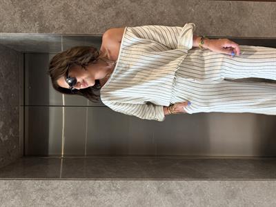 Düşük Omuzlu , Çizgili , Pamuk Müslim Takım