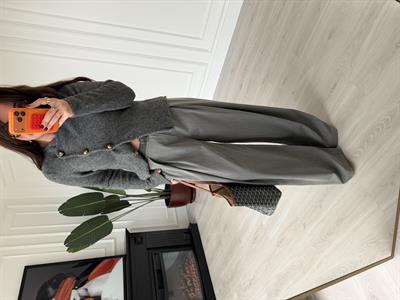 Kemerli Gri  Palazzo Pantalon