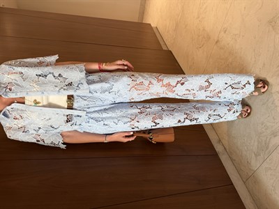Orijinal Marka , Premium Güpürlü , Pantolon & Gömlek Bebe Mavisi Takım