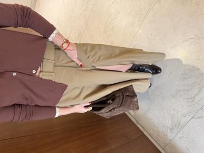 Orijinal Model , Fermuar Yırtmaçlı , Bej Kemerli Etek